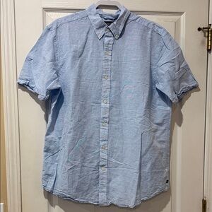 Chaps Light Blue Short-Sleeve Button-Down Shirt
